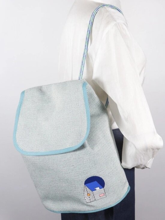 HERMES Les Cabans Backpack Daypack Backpack Kids Collection Blue Tower ash.. main image 4